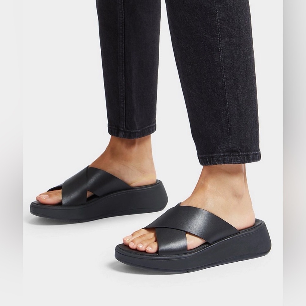 Fitflop Black Crisscross Slide Sandals - Picture 2 of 8